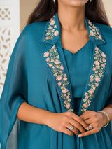 KcPc New Latest Georgette Bollywood Fabric Cutdana kashida work indo western Dress MUL