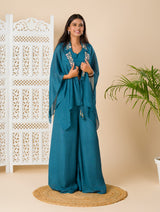 KcPc New Latest Georgette Bollywood Fabric Cutdana kashida work indo western Dress MUL