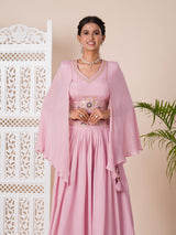 KcPc New Crap Silk Bollywood Cutdana kashida work indo western Dress MUL