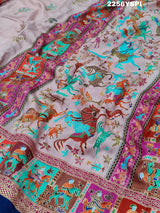 KcPc New BeautifulCotton Silk Kalamkari Style Foil print SareeAPL