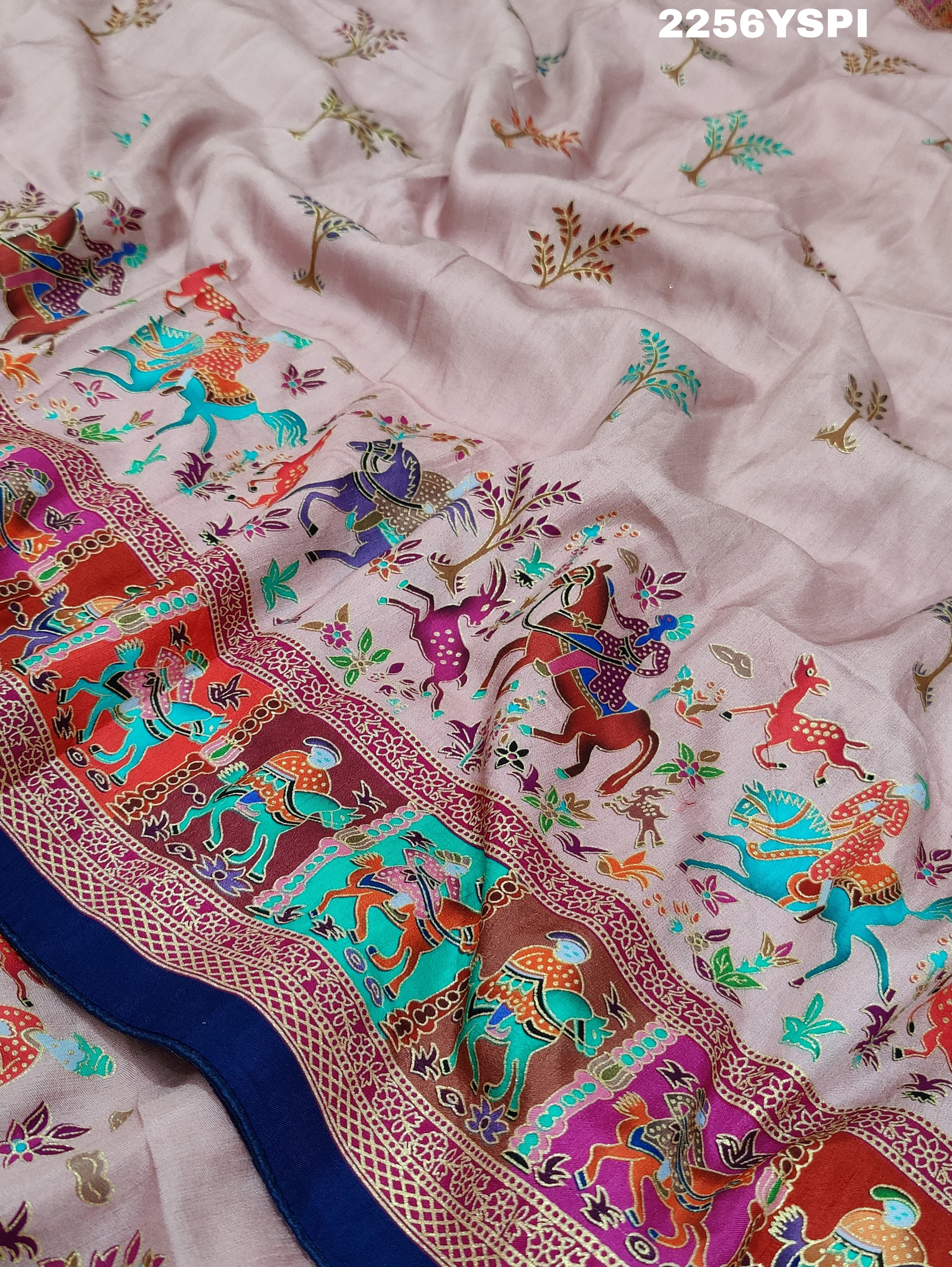 KcPc New BeautifulCotton Silk Kalamkari Style Foil print SareeAPL