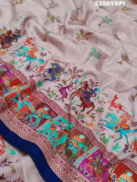 KcPc New Beautiful  Cotton Silk Kalamkari Style Foil print Saree  APL