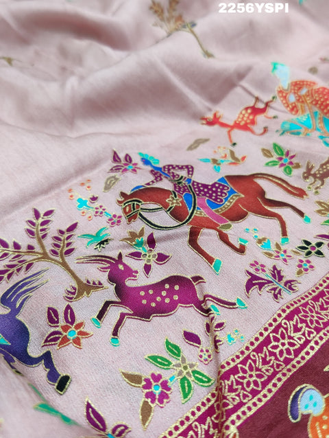 KcPc New Beautiful  Cotton Silk Kalamkari Style Foil print Saree  APL