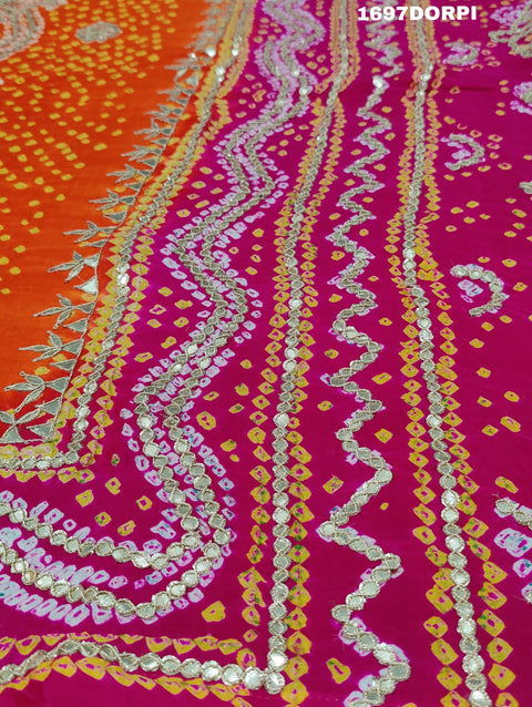 KcPc New Latest Designer Gaji Silk Bandhani Ghatchola Marwadi Pilia Dupatta