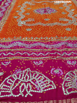 KcPc New Latest Designer Gaji Silk Bandhani Ghatchola Gotapatti Work DupattaSATISH
