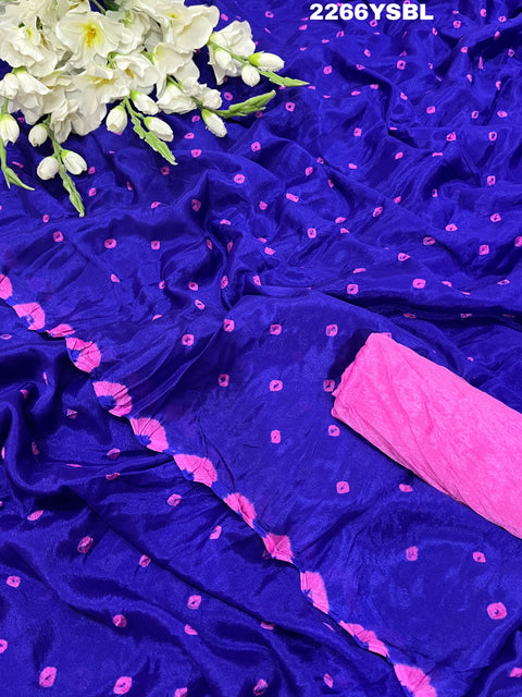 KcPc New Chinon Silk Bandhani Style Saree  SUL
