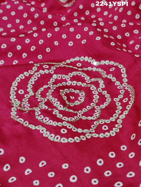 KcPc New Beautiful Upada silk Bandhani Zari Work Saree GAN