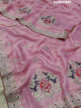 KcPc New Chinon Silk Designer Style With embroidery Gotapatti Work Saree PAL