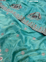 KcPc New Latest Chinon Silk Designer Style With embroidery Gotapatti Work Saree PAL