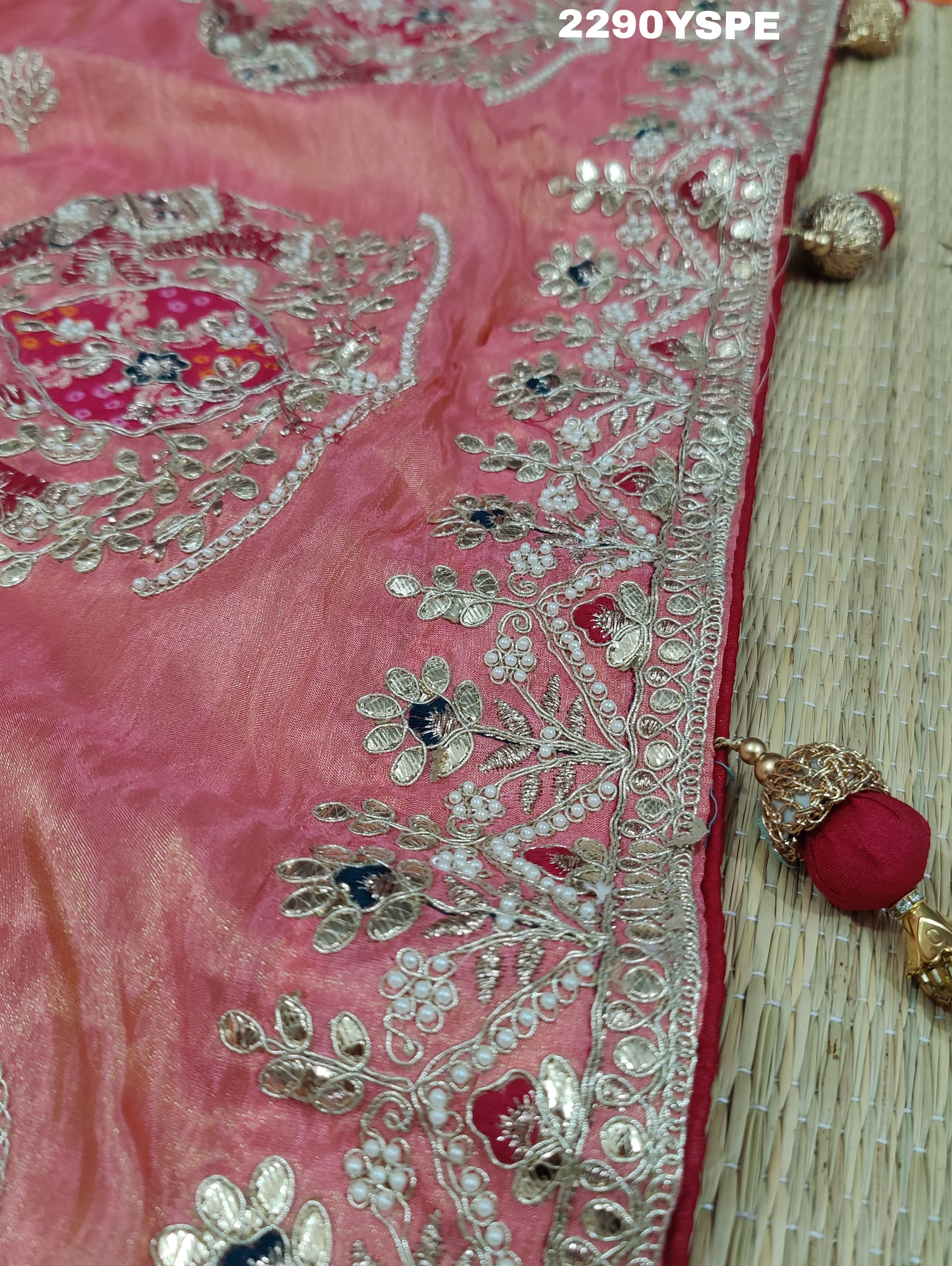KcPc Latest Chinon Silk Designer Style With embroidery Gotapatti Work Saree PAL