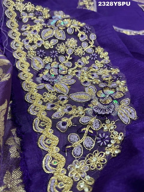 KcPc New Banarsi tissue Silk Banarasi Style With Sequence embroidery Work Saree VSW