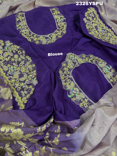 KcPc New Banarsi tissue Silk Banarasi Style With Sequence embroidery Work Saree VSW