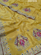 KcPc New Special Chinon Silk Designer Style With embroidery Gotapatti Work Saree PAL