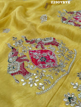 KcPc New Special Chinon Silk Designer Style With embroidery Gotapatti Work Saree PAL