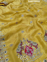 KcPc New Special Chinon Silk Designer Style With embroidery Gotapatti Work Saree PAL