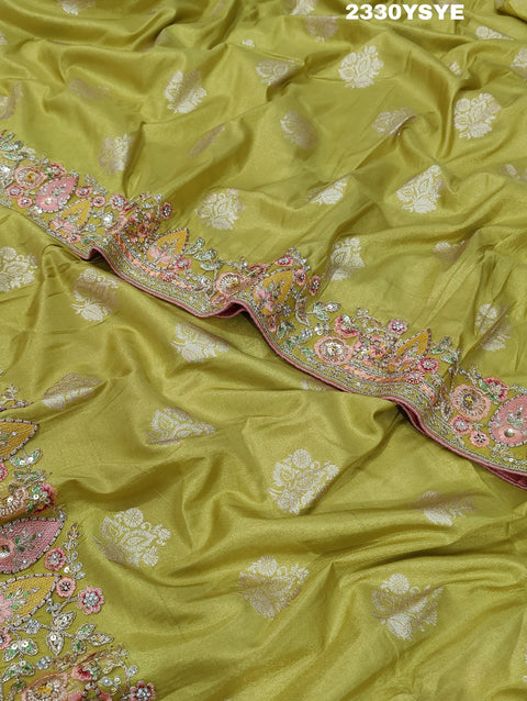 KcPc New Latest Banarsi Silk Bollywood Style With Sequence  Embroidery Work Saree VSW