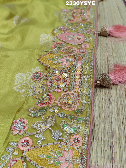 KcPc New Latest Banarsi Silk Bollywood Style With Sequence  Embroidery Work Saree VSW