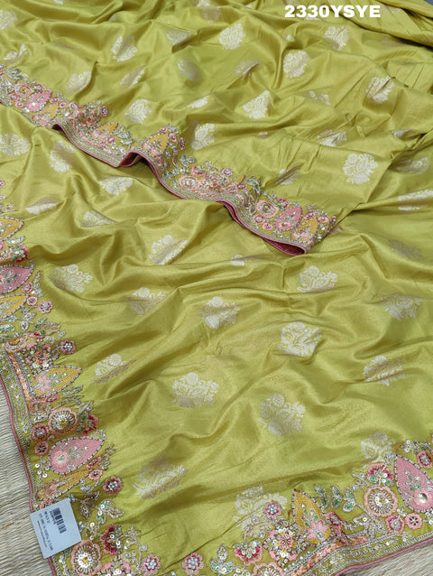 KcPc New Latest Banarsi Silk Bollywood Style With Sequence  Embroidery Work Saree VSW