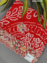 KcPc New Rajasthani Gaji Silk Bandhani Style WithZardoji Work Chunri MNL