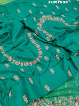 KcPc New Lounch H O Silk Double Shade Style Cutdana Work Saree PLK