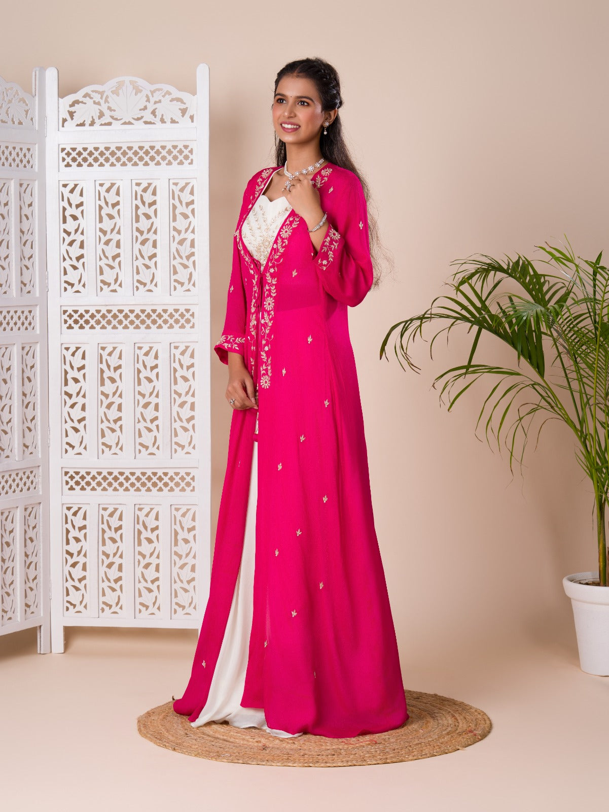 KcPc New Pure GeorgetteCrop Top Style With Zardoji Work indo western Dress MUL