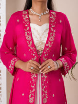KcPc New Pure GeorgetteCrop Top Style With Zardoji Work indo western Dress MUL