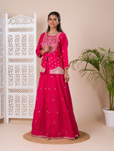 KcPc New Latest Chinon Silk Bollywood Gotapatti workindo western Dress MUL