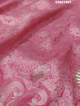 A pink Banarsi silk Bollywood style saree with sequence and gotapatti work