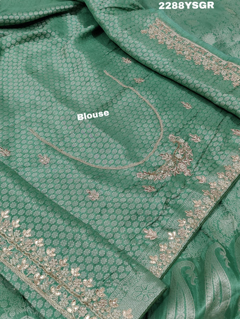 KcPc New Special Banarsi silk Bollywood Style Sequence Gotapatti Work Saree PAL