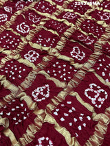 By New Latest Gaji Silk Bandhani Style Wedding Wear Saree