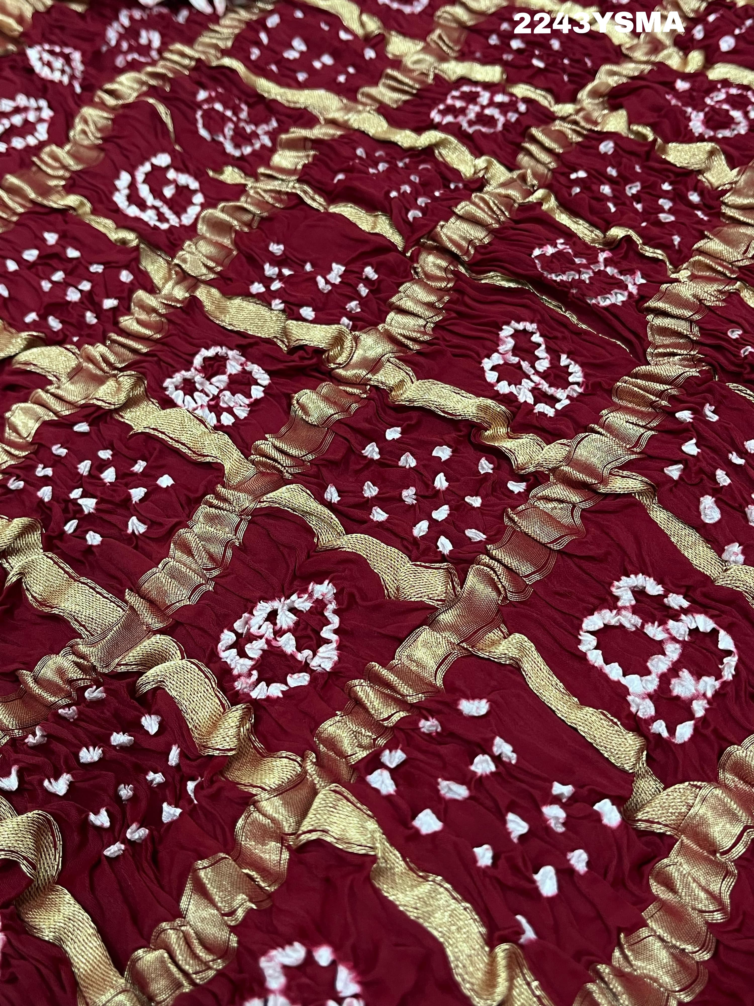 By New Latest Gaji Silk Bandhani Style Wedding Wear Saree