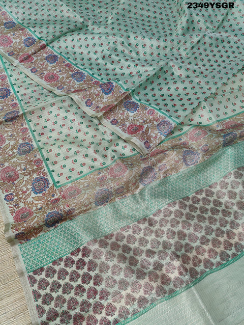 KcPc New Latest Cotton silk Printed Style Casual Wear Saree KB