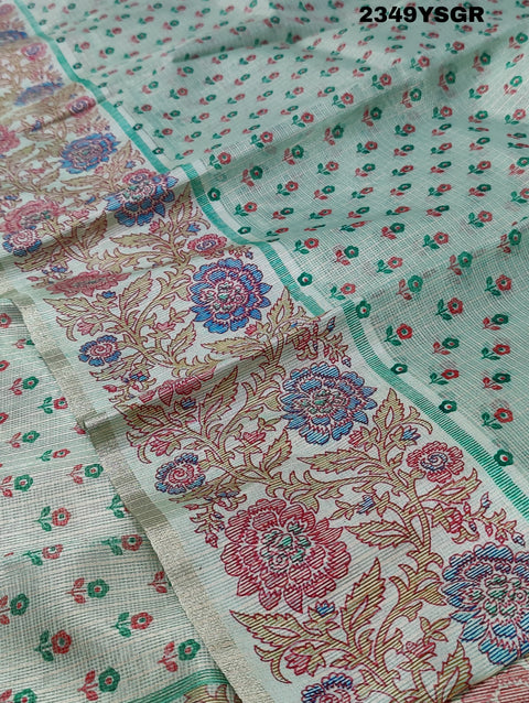 KcPc New Latest Cotton silk Printed Style Casual Wear Saree KB