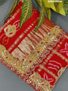 Buy New Premium Bandhani Pila Chunri Bel Buti Work KcPc