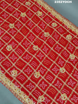 Buy New Premium Bandhani Pila Chunri Bel Buti Work KcPc
