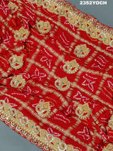 Buy New Premium Bandhani Pila Chunri Bel Buti Work KcPc