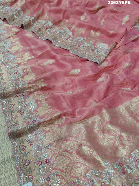 KcPc New Banarasi Silk Bollywood Style With Embroidery Work Saree PAL