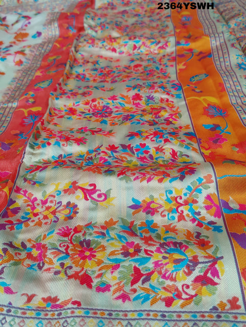 KcPc New latest Cotton Silk Kashmiri Style With Meenakari weaving  work Saree SWA