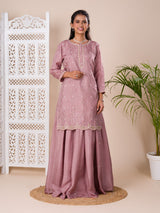 KcPc New Beautiful Munga silk Zardoji work indo western Dress MUL