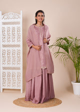 KcPc New Beautiful Munga silk Zardoji work indo western Dress MUL