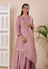 KcPc New Beautiful Munga silk Zardoji work indo western Dress MUL