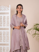KcPc New Beautiful Chinon SilkCutdanawork indo western Dress MUL