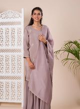 KcPc New Beautiful Chinon SilkCutdanawork indo western Dress MUL
