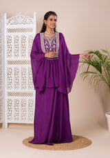 KcPc New Latest Chinon SilkCutdanawork indo western Dress MUL
