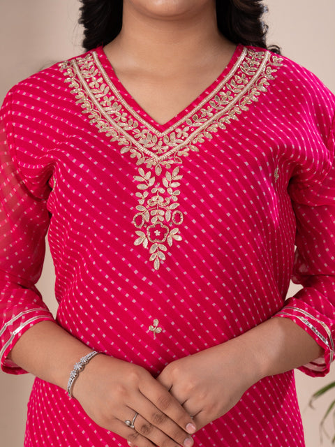 KcPc New Latest Jaipuri Traditional Gotapatti Handwork Long Straight Kurtis