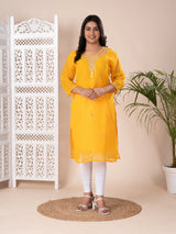 KcPc New Jaipuri Traditional Gotapatti Handwork Long Straight Kurtis