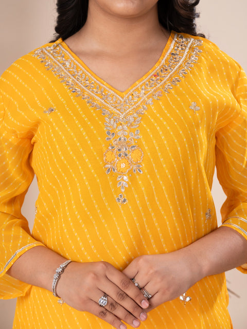 KcPc New Jaipuri Traditional Gotapatti Handwork Long Straight Kurtis