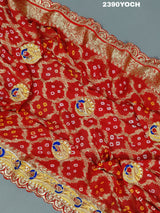 KcPc New Belbutti Pure Georgette MarwadiBandhani Odhna Chunri KcPc
