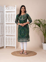 KcPc New Arrival Jaipuri Traditional Marwadi Gotapatti Handwork Long Straight KurtiKML