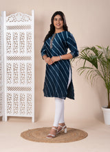 KcPc New Special Jaipuri Designer Chinon Lehriya Style Kurti KML